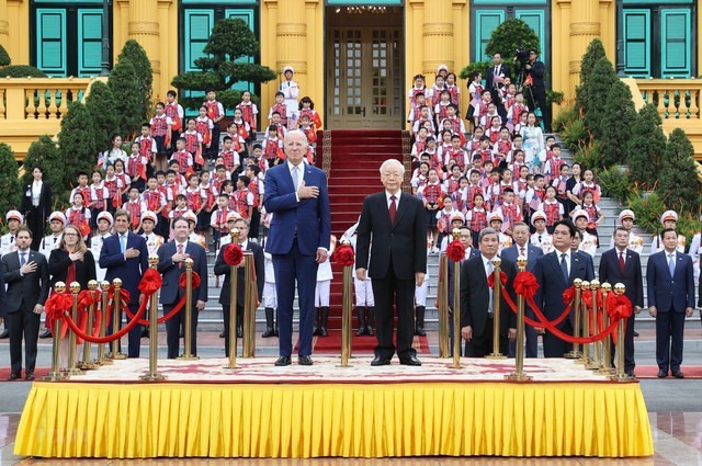Tổng Bí thư Nguyễn Phú Trọng và  Tổng thống Hoa Kỳ Joe Biden