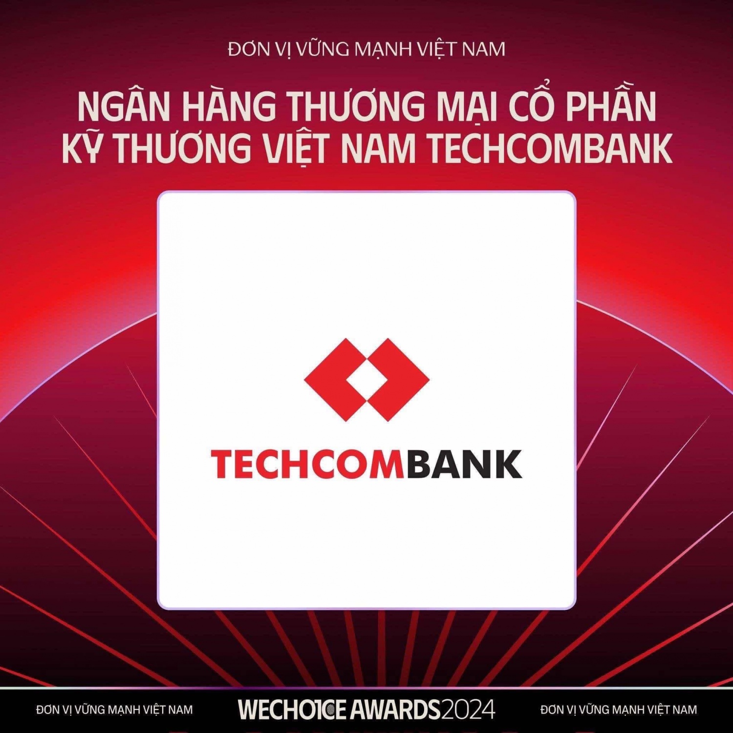 Techcombank được vinh danh “Đơn vị vững mạnh” tại WeChoice Awards 2024 vì đóng góp tích cực cho cộng đồng