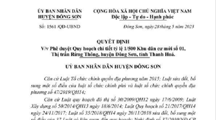Theo quy hoạch 1/500 do UBND huyện Đông Sơn lập năm 2023 dự án có diện tích 55,8ha. Khởi động dự án khu đô thị gần 5.000 tỷ tại Thanh Hóa
