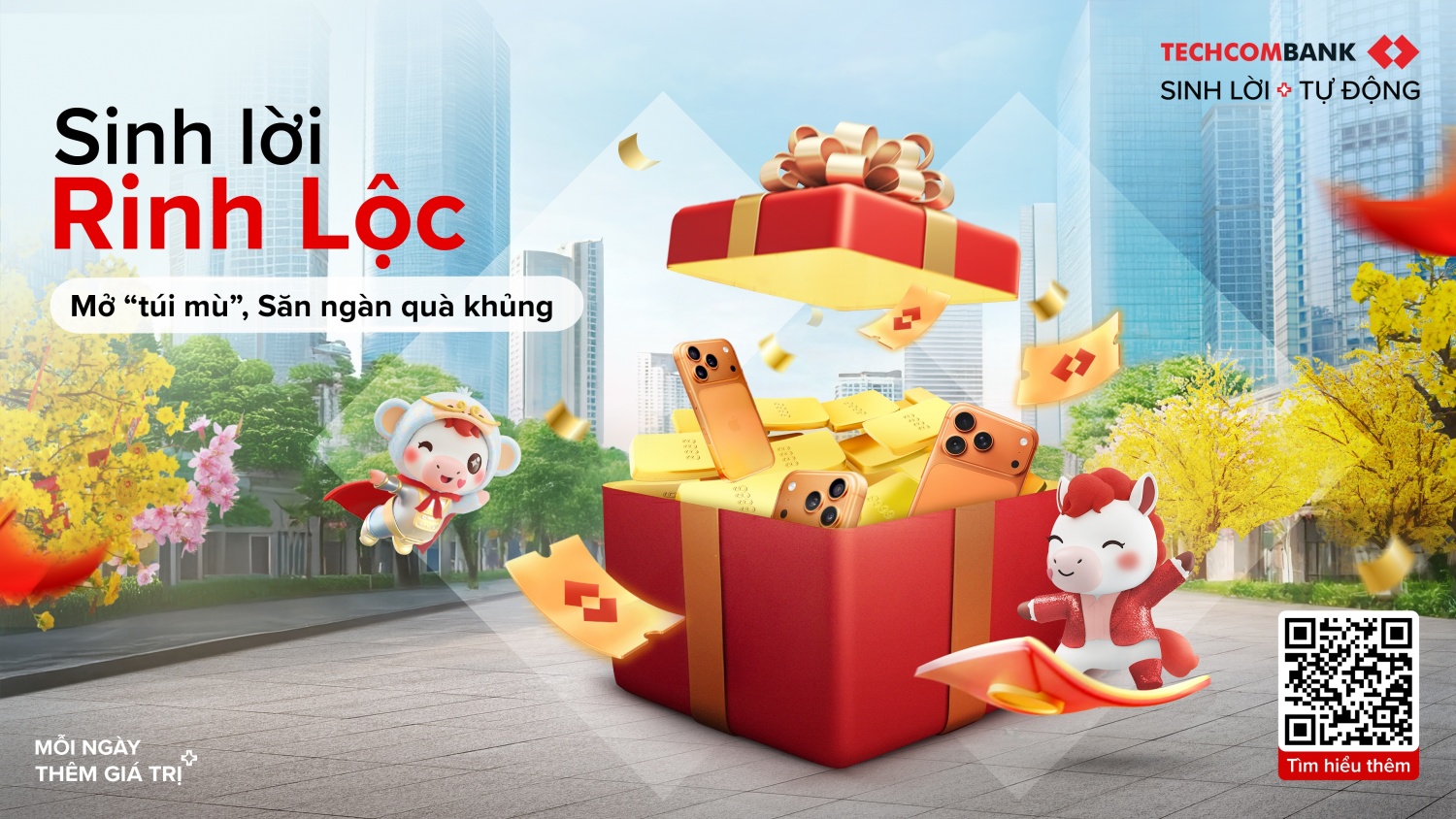 Mở túi mù, săn quà “khủng” cùng Techcombank “Sinh Lời Rinh Lộc”