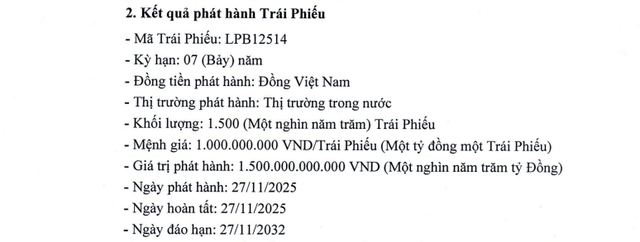 LPBank phát hành thành công trái phiếu, huy động 1.500 tỷ đồng- Ảnh 1. LPBank phát hành thành công trái phiếu, huy động 1.500 tỷ đồng- Ảnh 1.