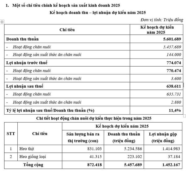Kế hoạch BAF 2025. Nguồn: BAF