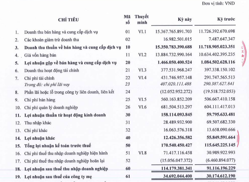 Báo cáo tài chính hợp nhất 6 tháng đầu năm 2025, CTCP Tasco (HUT) (Nguồn: Tasco)