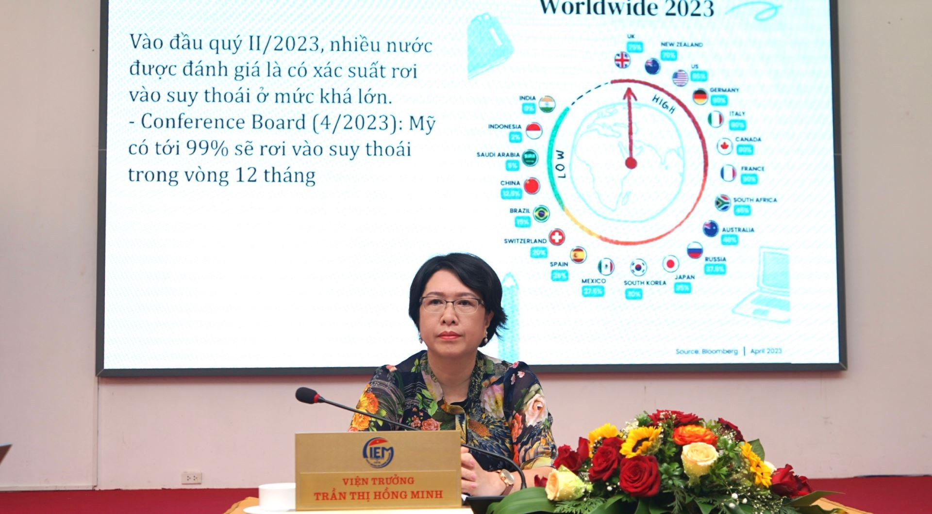 TS. Trần Thị Hồng Minh, Viện trưởng Viện Nghiên cứu quản lý kinh tế Trung ương chủ trì Hội thảo