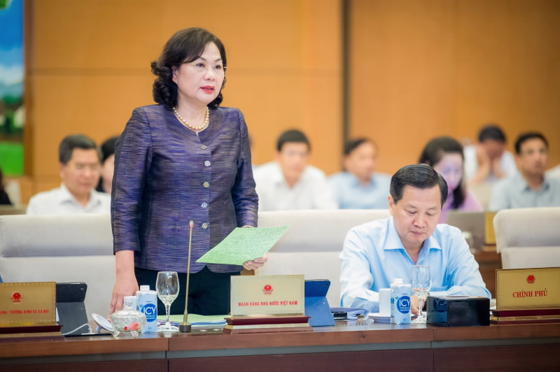 Thống đốc NHNN Nguyễn Thị Hồng phát biểu tại phiên họp