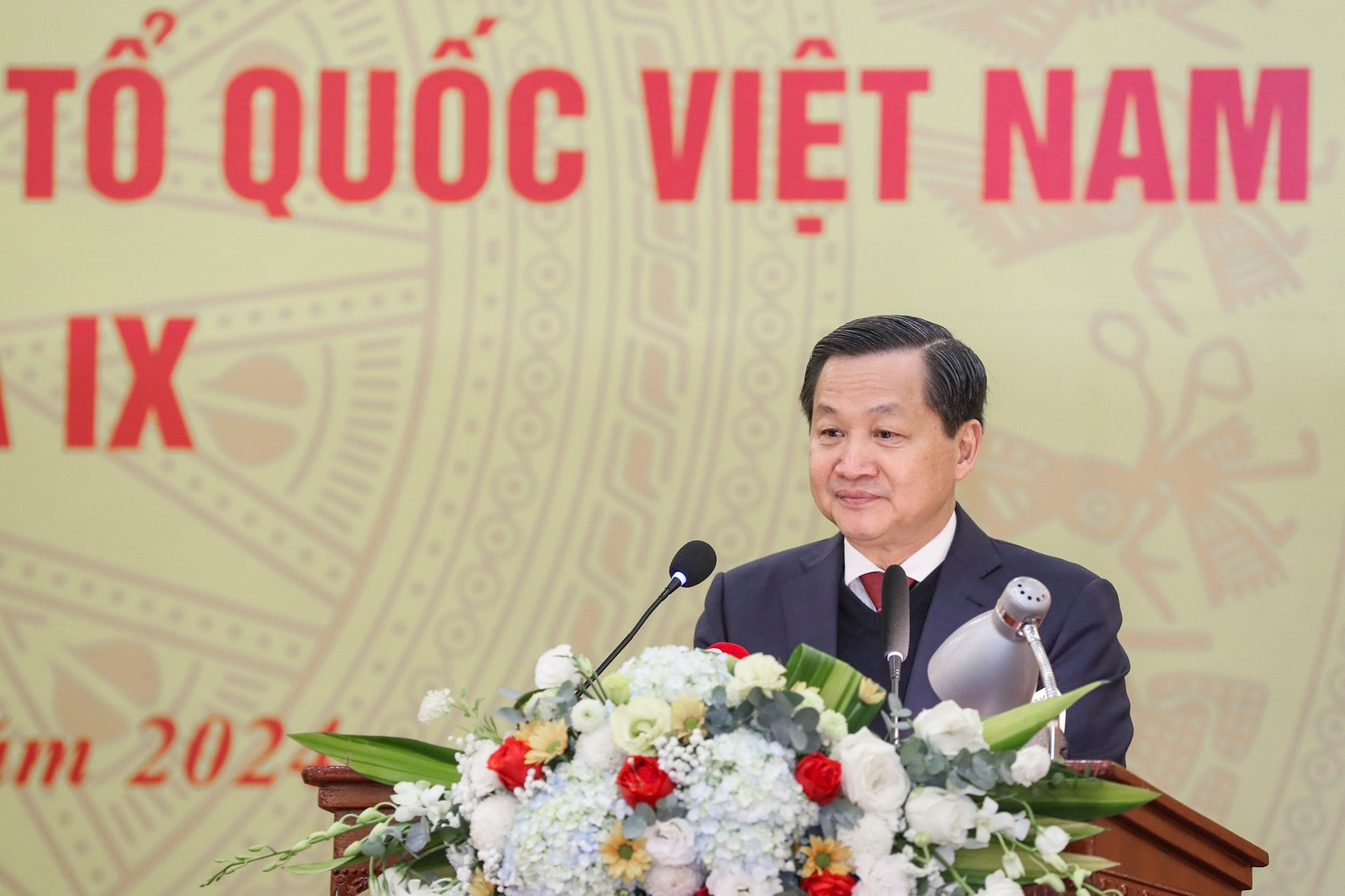 Bí thư Trung ương Đảng, Phó Thủ tướng Chính phủ Lê Minh Khái phát biểu tại Hội nghị