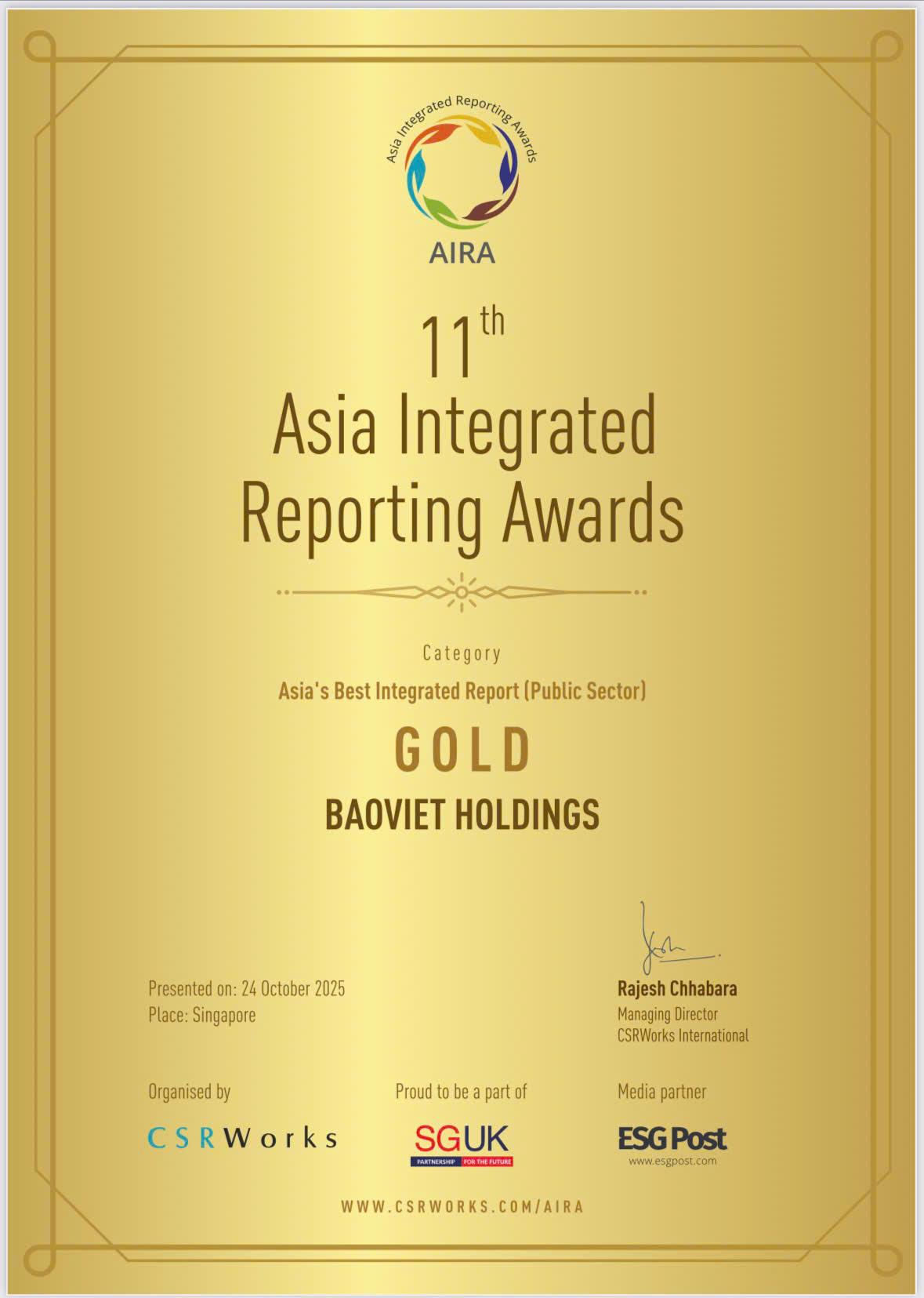 Giải vàng AIRA 2025