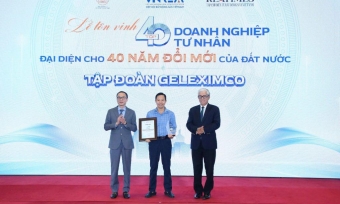 Geleximco được vinh danh Top doanh nghiệp tư nhân tiêu biểu đại diện cho 40 năm đổi mới đất nước
