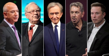 Tài sản của 5 người giàu nhất thế giới tăng hơn gấp đôi kể từ năm 2020