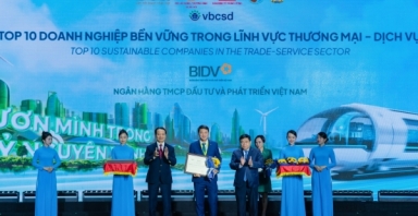 BIDV lần thứ 6 vào Top 10 Doanh nghiệp bền vững lĩnh vực thương mại - dịch vụ