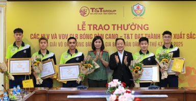 T&T Group trao thưởng hơn 1,2 tỷ đồng cho CLB Bóng bàn CAND - T&T sau Giải vô địch bóng bàn quốc gia 2025