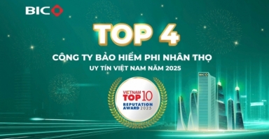 BIC lọt TOP 4 Công ty bảo hiểm phi nhân thọ uy tín