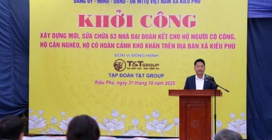 T&T Group tài trợ 13 tỷ đồng xây Nhà Đại đoàn kết và hệ thống camera an ninh tại xã Kiều Phú Hà Nội