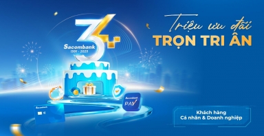 Tràn ngập ưu đãi xuyên suốt tháng 12 mừng sinh nhật Sacombank