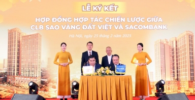 Sacombank và Câu lạc bộ Sao Vàng Đất Việt ký kết thỏa thuận hợp tác chiến lược