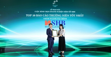 Lần thứ 5, SHB được vinh danh trong TOP 10 doanh nghiệp có Báo cáo thường niên tốt nhất