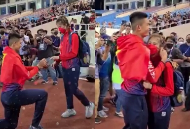 Nhà vô địch SEA Games 31 cầu hôn bạn gái ngay sau khi nhận HCV