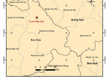 4 trận động đất liên tiếp tại Kon Tum xảy ra trong ngày 22/6