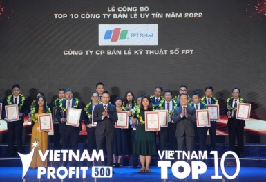 FPT Retail tiếp tục được vinh danh Công ty Bán lẻ uy tín năm 2022