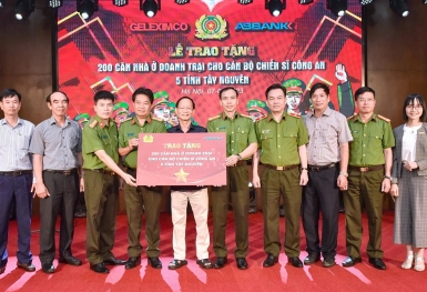Geleximco và ABBank trao tặng 200 nhà ở doanh trại cho công an xã, thị trấn