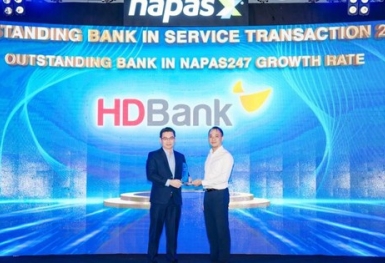 HDBank được vinh danh về tốc độ tăng trưởng giao dịch NAPAS 247
