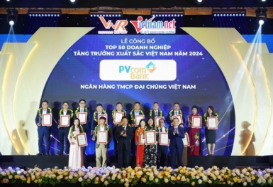PVcomBank lần thứ năm liên tiếp được vinh danh doanh nghiệp phát triển nhanh nhất Việt Nam