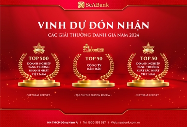 SeABank lần thứ 5 được vinh danh trong Top 500 doanh nghiệp tăng trưởng nhanh nhất Việt Nam