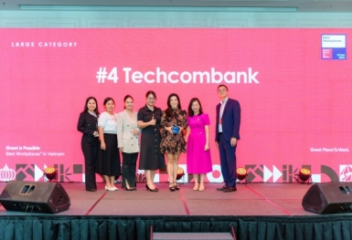 Techcombank tiếp tục lọt Top 4 Bảng xếp hạng Nơi làm việc tốt nhất Việt Nam