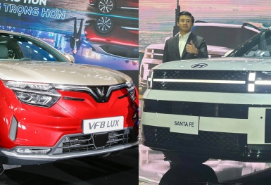 So sánh Hyundai Santa Fe 2025 và VinFast VF 8: Nên mua xe nào trong tầm giá hơn 1 tỷ đồng?