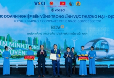 BIDV lần thứ 6 vào Top 10 Doanh nghiệp bền vững lĩnh vực thương mại - dịch vụ