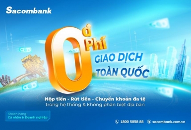 Sacombank miễn phí giao dịch trong hệ thống – Đẩy mạnh số hóa, lan tỏa lợi ích khắp mọi miền