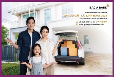 Giải pháp tài chính tối ưu từ Bắc Á Bank: Lãi vay chỉ từ 4,0%/năm với chương trình 'Vay ưu đãi - Lãi linh hoạt...