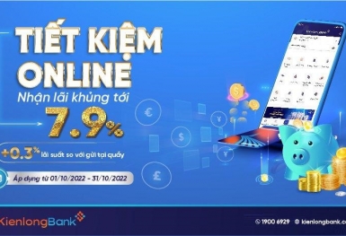 Gửi tiết kiệm online tại KienlongBank lãi suất ưu đãi đến 7,9%