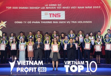 TNS Holdings được vinh danh 'Top 500 doanh nghiệp tư nhân lợi nhuận tốt nhất Việt Nam'