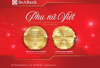 SeABank nhận giải thưởng Ngân hàng sáng tạo nhất dành cho phụ nữ Việt Nam 2022