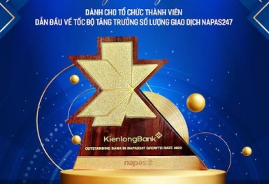 KienlongBank được vinh danh là Ngân hàng dẫn đầu về tốc độ tăng trưởng số lượng giao dịch Napas 247