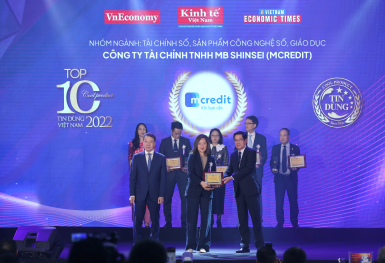 Vay TikTak của Mcredit lọt Top 10 Sản phẩm Tài chính số - Dịch vụ tin dùng Việt Nam 2022