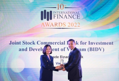 BIDV nhận giải thưởng quốc tế về tài trợ chuỗi cung ứng và xuất nhập khẩu