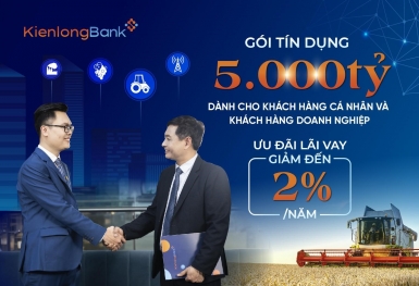 KienlongBank giảm lãi suất cho vay lên đến 2%/năm