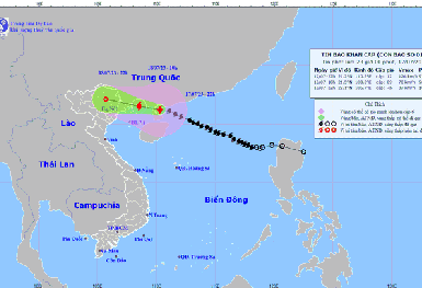 Bão số 1 sắp đổ bộ vào đất liền, sức gió cấp 7, giật cấp 10, gây mưa rất to