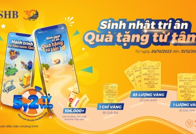 Cùng khám phá game trên SHB Mobile và nhận vàng SJC 999.9