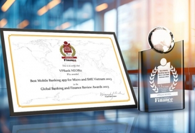 VPBank NEOBiz được vinh danh 'Ứng dụng ngân hàng tốt nhất dành cho SME và Micro-SME'