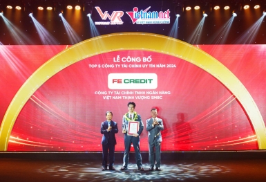 FE CREDIT vinh dự nhận Giải thưởng Top 5 Công ty Uy tín Ngành Tài chính năm 2024 với vị trí dẫn đầu