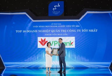 VPBank lọt Top 10 Doanh nghiệp vốn hóa lớn có Quản trị công ty tốt nhất năm 2024