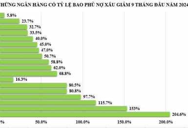Ngân hàng nào có tỷ lệ bao phủ nợ xấu cao nhất trước khi Thông tư 02 sắp hết hạn?