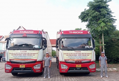 THILOGI vận chuyển hàng viện trợ quốc tế cho tỉnh Sê Kông, Lào