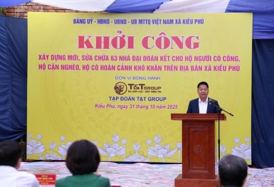 T&T Group tài trợ 13 tỷ đồng xây Nhà Đại đoàn kết và hệ thống camera an ninh tại xã Kiều Phú Hà Nội
