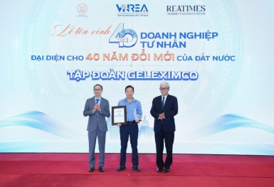 Geleximco được vinh danh Top doanh nghiệp tư nhân tiêu biểu đại diện cho 40 năm đổi mới đất nước