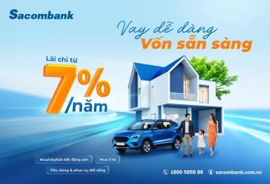 Sắm sửa cuối năm không lo nghĩ với lãi suất cho vay hấp dẫn từ Sacombank