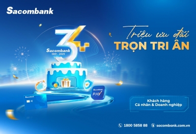 Tràn ngập ưu đãi xuyên suốt tháng 12 mừng sinh nhật Sacombank